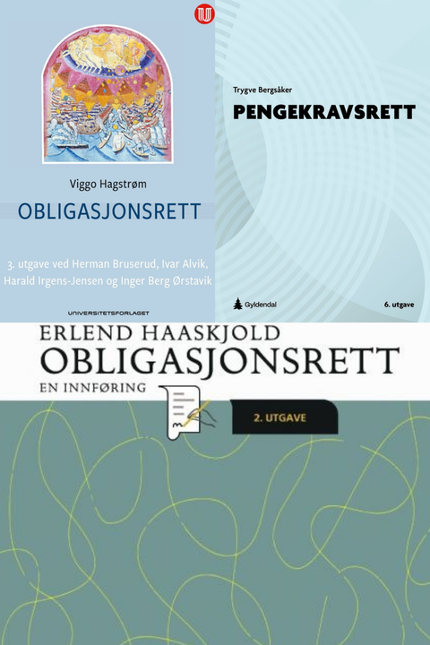 Bokpakke Universitetet i Innlandet Rettsvitenskap 6. semester – Obligasjonsrett, Pengekravsrett og Obligasjonsrett – en innføring
