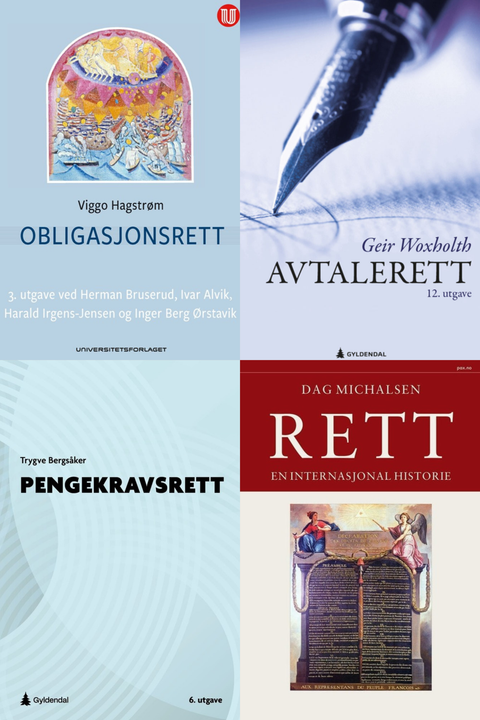 Bokpakke USN Rettsvitenskap 5. semester – Obligasjonsrett, Avtalerett, Pengekravsrett, og Rett en internasjonal historie