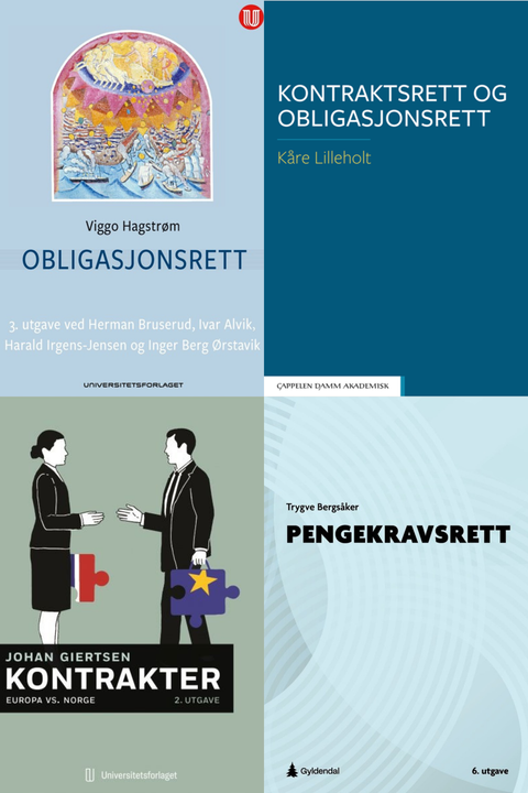 Bokpakke UiB Rettsvitenskap 5. semester – Obligasjonsrett, Kontraktsrett og obligasjonsrett, Kontrakter – Europa vs. Norge, og Pengekravsrett