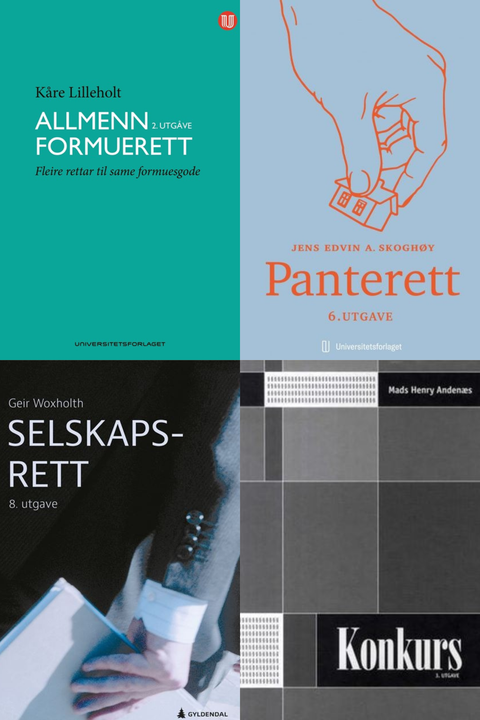 Bokpakke USN Rettsvitenskap 6. semester – Allmenn formuerett, Panterett, Selskapsrett og Konkurs