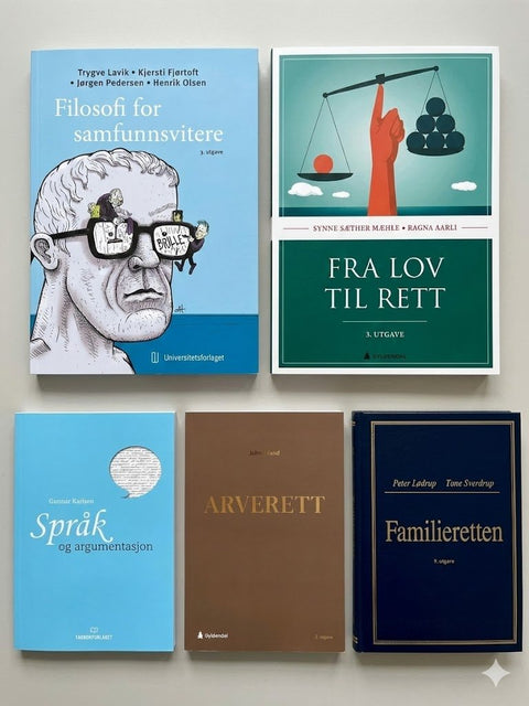 Rabattert bokpakke for Høgskolen i Molde: Rettsvitenskap 1. semester | Spar 22 %